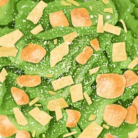Caesar salad background, healthy food illustration