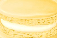 Yellow macaroon dessert background, food illustration
