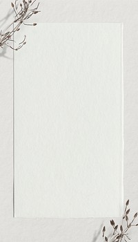 Off-white paper mobile wallpaper, dry flower border