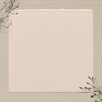 Pastel pink paper texture background, dry flower border