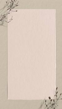 Aesthetic pink paper mobile wallpaper, dry flower border