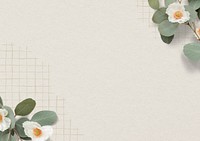 Floral border, beige background