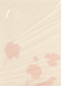 Beige plastic texture, floral background