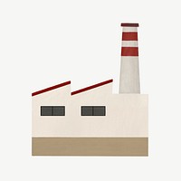 Factory building, pollution illustration psd