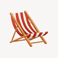 Red beach chair illustration