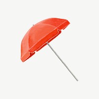 Red beach umbrella collage element psd