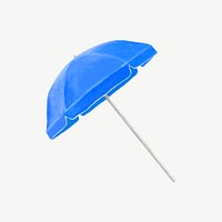 Blue beach umbrella collage element psd