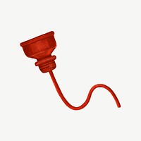 Red plug cord collage element psd