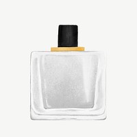 Gray perfume bottle, fragrance illustration psd