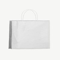 White shopping bag collage element psd