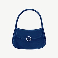 Blue hobo bag, women's accessory illustration psd