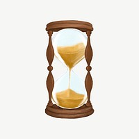 Hourglass collage element psd