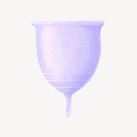 Purple menstrual cup, women's health illustration