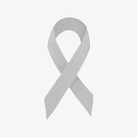 Gray ribbon, brain cancer awareness illustration psd