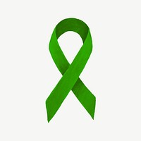 Green ribbon, mental health awareness illustration psd