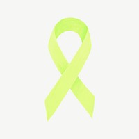 Green ribbon, lymphoma cancer awareness illustration psd