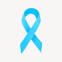 Blue ribbon, cancer awareness illustration