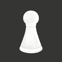 White pawn chess piece collage element psd