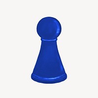 Blue pawn chess piece illustration