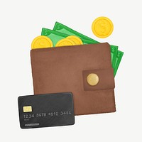 Money wallet, credit card, finance remix psd