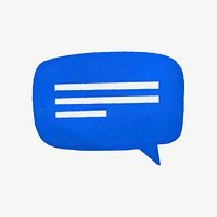 Blue speech bubble collage element psd