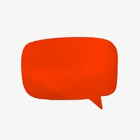 Red speech bubble collage element psd