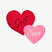 Self-care hearts  collage psd