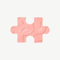 Human brain puzzle collage element psd