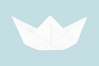 White boat origami collage element psd