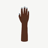 Black woman's hand, gesture illustration psd