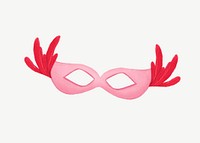 Pink masquerade mask collage element psd