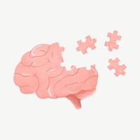 Puzzled human brain, business graphic psd