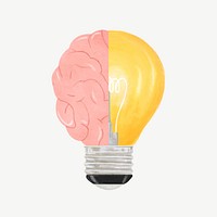 Light bulb brain, creative ideas remix psd