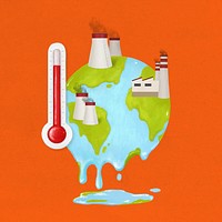 Melting globe, environment illustration