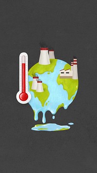 Melting globe iPhone wallpaper, environment illustration