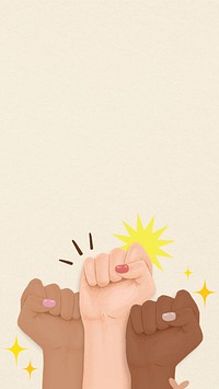 Raised fists iPhone wallpaper, symbolic hand gesture remix