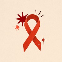 Red ribbon, HIV/AIDS awareness illustration