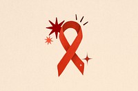 Red ribbon, HIV/AIDS awareness illustration
