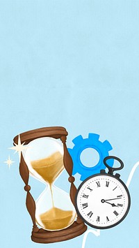 Hourglass stopwatch iPhone wallpaper, business remix