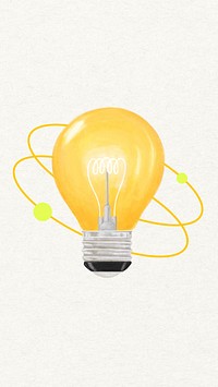 Creative idea phone wallpaper, light bulb illustration