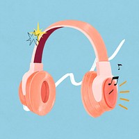 Music lover headphones, hobby illustration