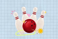 Bowling aesthetic, hobby illustration