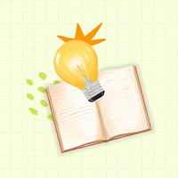 Creative idea, book and light bulb illustration