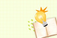 Creative idea background, book and light bulb illustration