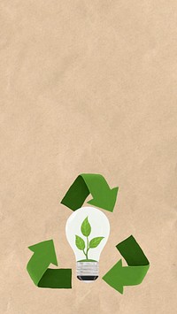 Renewable energy environment iPhone wallpaper, plant light bulb remix