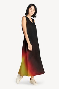 Women's long dress mockup, Summer fashion psd