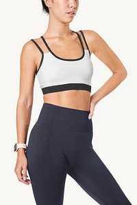 Women&#39;s yoga outfit mockup active wear psd