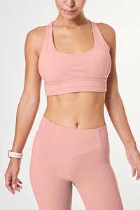 Women's pink active wear mockup psd