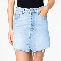 Denim mini skirt mockup psd women’s street apparel