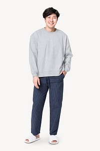 Sweater mockup psd with pants men’s pajamas full body